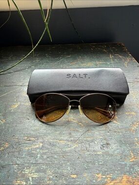 Women's Aviator Sunglasses in Brown Gradient Salt Corsa polarized
